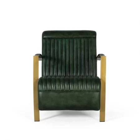 Sofá Contemporáneo Tapizado con Piel y Soportes de Metal y Madera - Giner y Colomer (1)