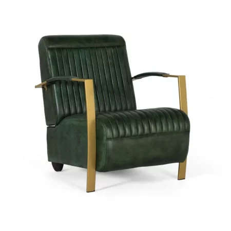 Sofá Contemporáneo Tapizado con Piel y Soportes de Metal y Madera - Giner y Colomer (2)