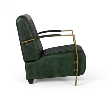 Sofá Contemporáneo Tapizado con Piel y Soportes de Metal y Madera - Giner y Colomer (3)