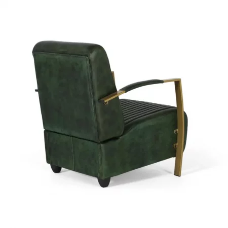 Sofá Contemporáneo Tapizado con Piel y Soportes de Metal y Madera - Giner y Colomer (4)