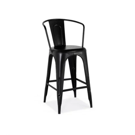 Taburete Alto Industrial de Metal Color Negro 55x56x106 Cm - Giner y Colomer (2)