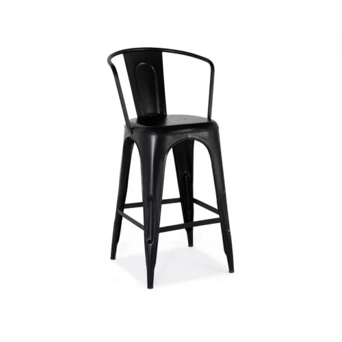 Taburete Alto Industrial de Metal Color Negro 55x56x106 Cm - Giner y Colomer (2)