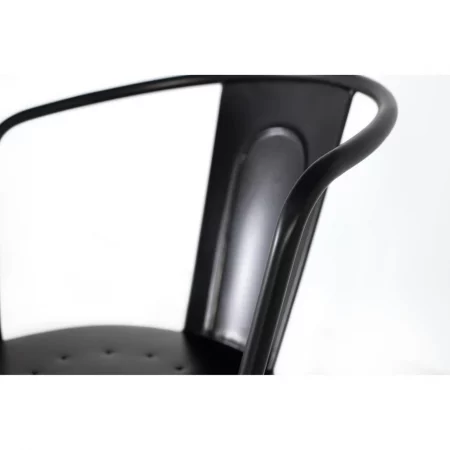 Taburete Alto Industrial de Metal Color Negro 55x56x106 Cm - Giner y Colomer (5)