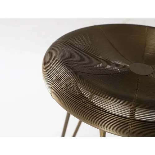Taburete Bar Redondo Acabado en Metal Dorado 76x45 Cm - Giner y Colomer (3)