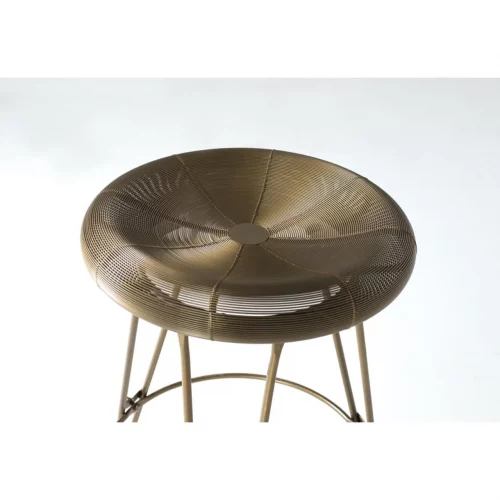 Taburete Bar Redondo Acabado en Metal Dorado 76x45 Cm - Giner y Colomer (4)