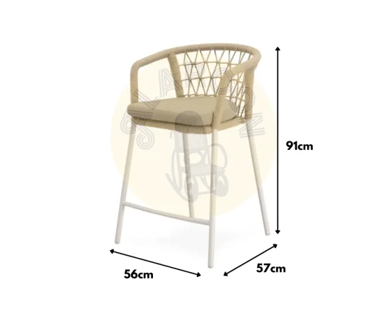 Taburete de Exterior Edwin BeigeBlanco 56x57x91 Cm – Somcasa (4)