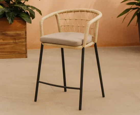Taburete de Exterior Edwin BeigeNegro 56x57x91 Cm – Somcasa (4)