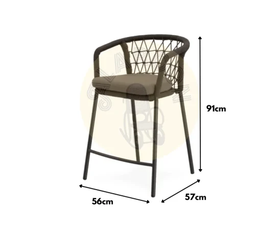 Taburete de Exterior Edwin Gris Oscuro 56x57x91 Cm – Somcasa (4)
