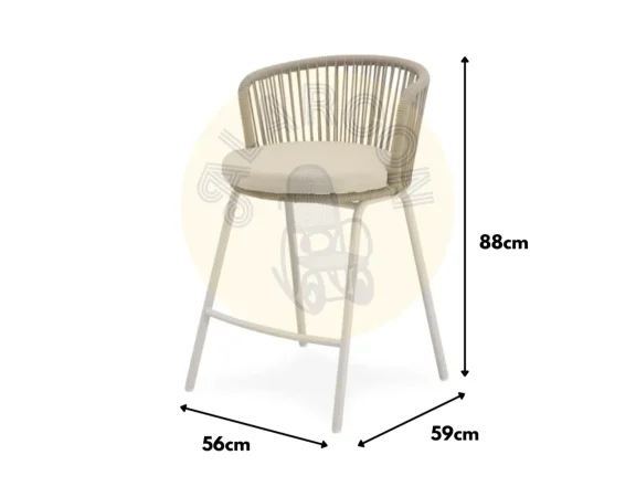Taburete de Exterior Pierre BeigeBlanco 56x59x88 Cm – Somcasa (4)