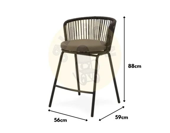 Taburete de Exterior Pierre Gris Oscuro 56x59x88 Cm – Somcasa (3)