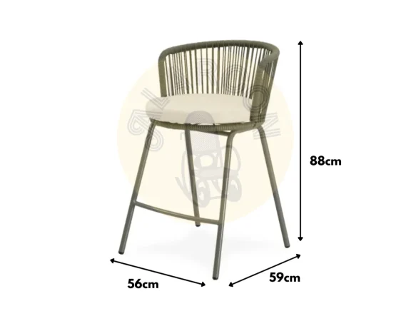 Taburete de Exterior Pierre Verde 56x59x88 Cm – Somcasa (3)