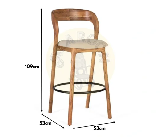 Taburetes Madera Maciza de Acacia 53x53x109 Cm - Giner y Colomer (5)