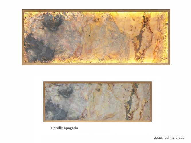 CABEZAL/PANEL TRANSLUCIDO MARCO METAL. CON LUZ LED IMORI