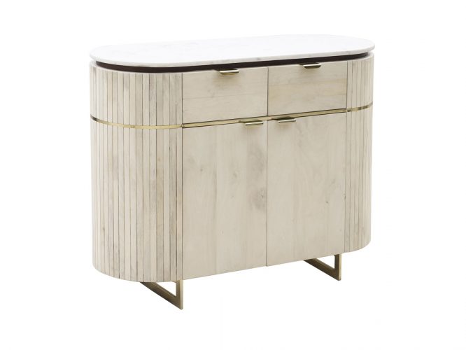 MUEBLE AUX. SEXTANS REDONDEADO MANGO C/SOBRE MARMOL IMORI