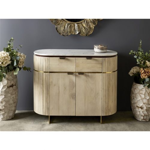 MUEBLE AUX. SEXTANS REDONDEADO MANGO C/SOBRE MARMOL IMORI