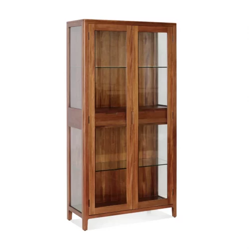Vitrina 2 Cajones 2 Puertas Madera Caoba Coleccion Oporto 100x40x190 Cm - Moycor (4)