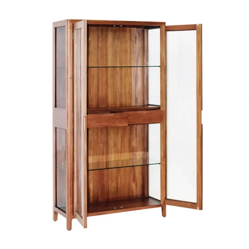 Vitrina 2 Cajones 2 Puertas Madera Caoba Coleccion Oporto 100x40x190 Cm - Moycor (5)