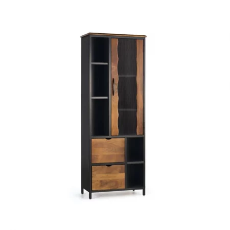 Vitrina 2 Puertas Madera Mango y Metal Estilo Industrial Colección Zanzíbar 75x38x178 Cm - Giner y Colomer (2)