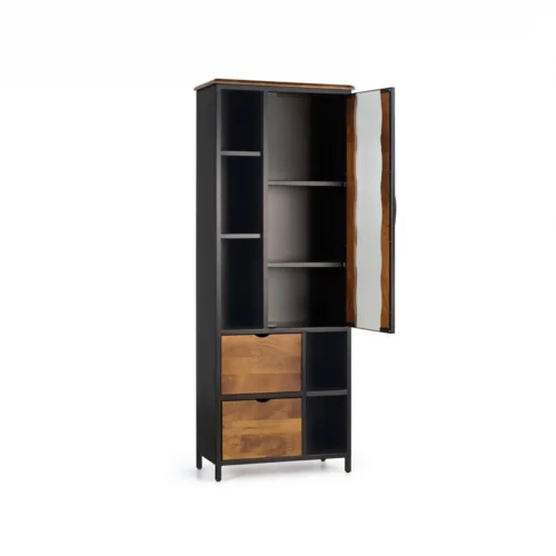 Vitrina 2 Puertas Madera Mango y Metal Estilo Industrial Colección Zanzíbar 75x38x178 Cm - Giner y Colomer (3)