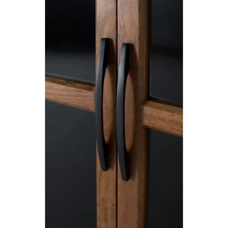 Vitrina 2 puertas con Estructura de Metal y Puertas en Madera de Mango Colección Berhampur 90x40x180 Cm - Giner y Colomer (1)
