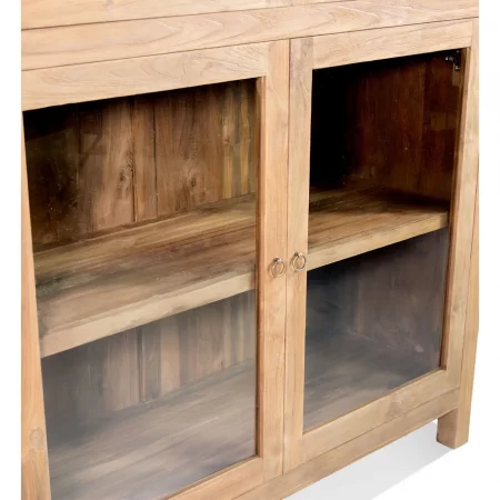 Vitrina 4 Puertas Madera Teca 116x41x182 Cm - Moycor (4)