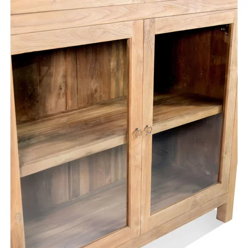 Vitrina 4 Puertas Madera Teca 116x41x182 Cm - Moycor (4)