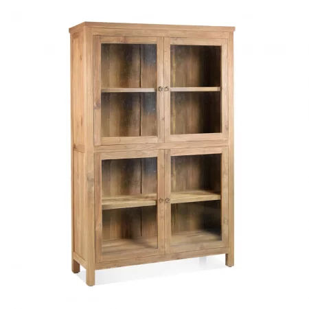 Vitrina 4 Puertas Madera Teca 116x41x182 Cm - Moycor (5)