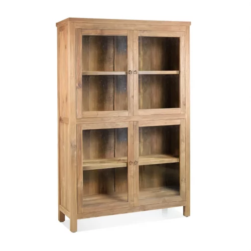 Vitrina 4 Puertas Madera Teca 116x41x182 Cm - Moycor (5)