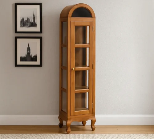 Vitrina Auxiliar Newport Madera de Caoba Natural 44x38x190 Cm - Moycor (1)