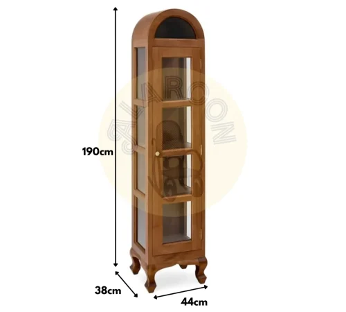 Vitrina Auxiliar Newport Madera de Caoba Natural 44x38x190 Cm - Moycor (5)