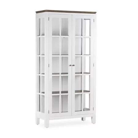 Vitrina Blanca Madera Mindi 2 Puertas Colección Everest 95x40x190 Cm - Moycor (1)