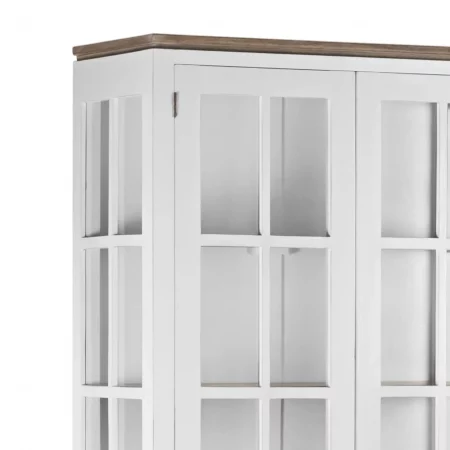 Vitrina Blanca Madera Mindi 2 Puertas Colección Everest 95x40x190 Cm - Moycor (2)