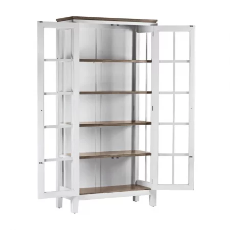 Vitrina Blanca Madera Mindi 2 Puertas Colección Everest 95x40x190 Cm - Moycor (4)