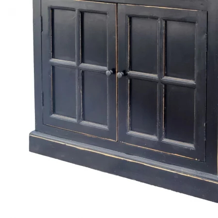 Vitrina Cordoba Gris Oscuro de Madera de Pino 2 Cajones 2 Puertas 2 Puertas con Cristales - Moycor (7)