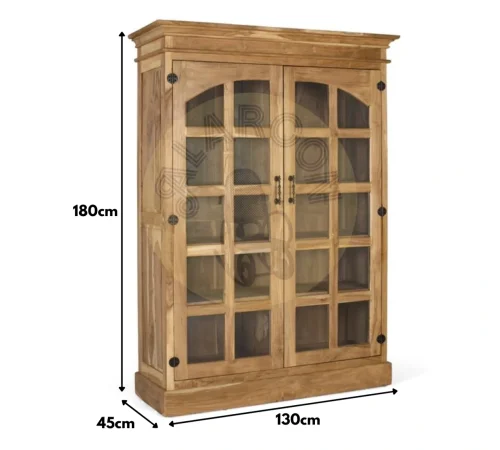 Vitrina Madera Maciza de Teca 130x45x180 Cm - Giner y Colomer (1)