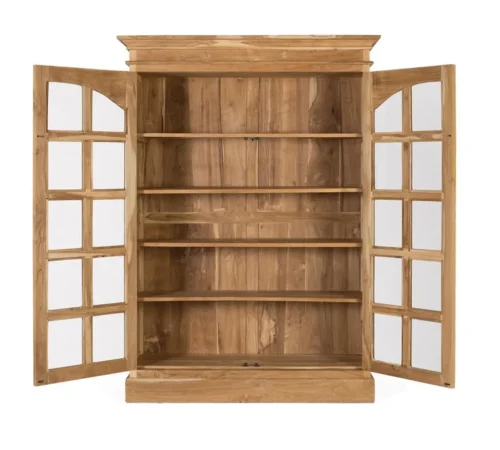 Vitrina Madera Maciza de Teca 130x45x180 Cm - Giner y Colomer (5)