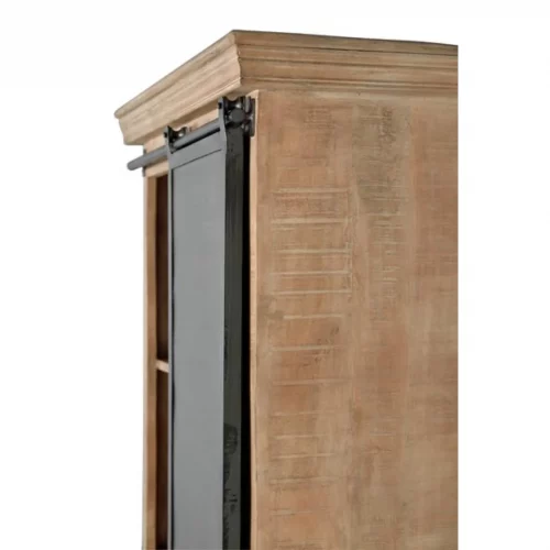 Vitrina Madera Mango 4 Cajones + 1 Puerta Corredera Colección Industrial 90x40x180 Cm - Giner y Colomer (4)