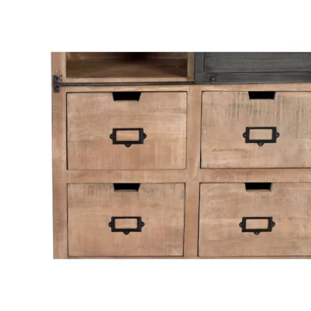 Vitrina Madera Mango 4 Cajones + 1 Puerta Corredera Colección Industrial 90x40x180 Cm - Giner y Colomer (5)