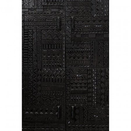 Vitrina Madera Mango 4 Puertas Color Wengué Base Metal Colección Jeroglífico 90x40x176 Cm - Giner y Colomer (6)