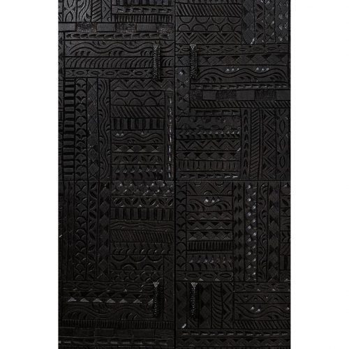 Vitrina Madera Mango 4 Puertas Color Wengué Base Metal Colección Jeroglífico 90x40x176 Cm - Giner y Colomer (6)