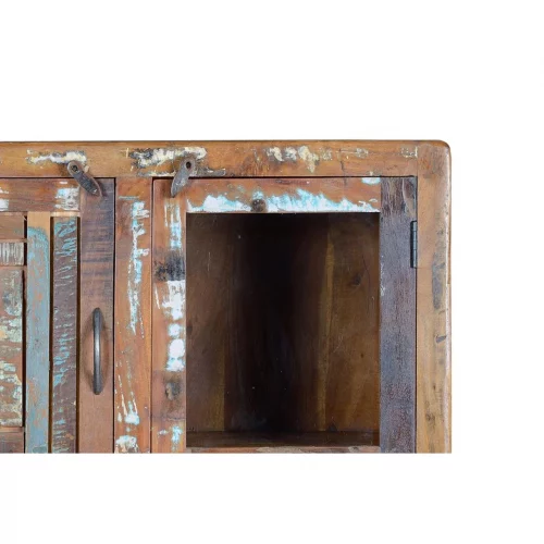 Vitrina Madera Reciclada 3 Puertas + 1 Cajón Patas Metal 90x38x140 Cm - Giner y Colomer (5)