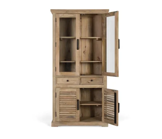 Vitrina Madera de Mango Natural 90x40x180 Cm - Giner y Colomer (4)