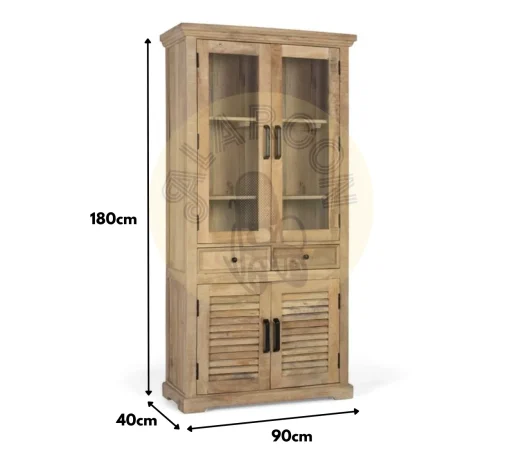 Vitrina Madera de Mango Natural 90x40x180 Cm - Giner y Colomer (5)