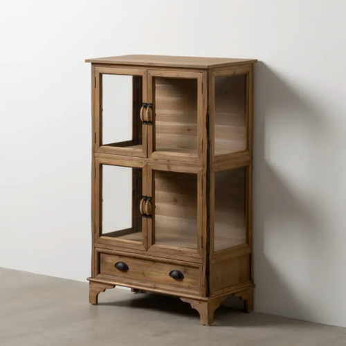 Vitrina Natural de Madera de Abeto 4 Puertas 1 Cajon - IXIA (1)