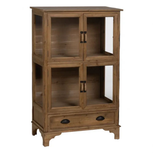 Vitrina Natural de Madera de Abeto 4 Puertas 1 Cajon - IXIA (2)