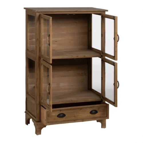 Vitrina Natural de Madera de Abeto 4 Puertas 1 Cajon - IXIA (3)