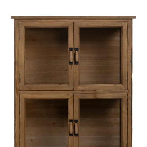 Vitrina Natural de Madera de Abeto 4 Puertas 1 Cajon - IXIA (5)
