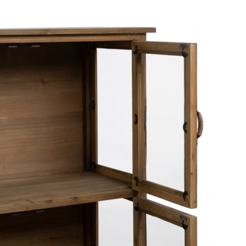 Vitrina Natural de Madera de Abeto 4 Puertas 1 Cajon - IXIA (6)