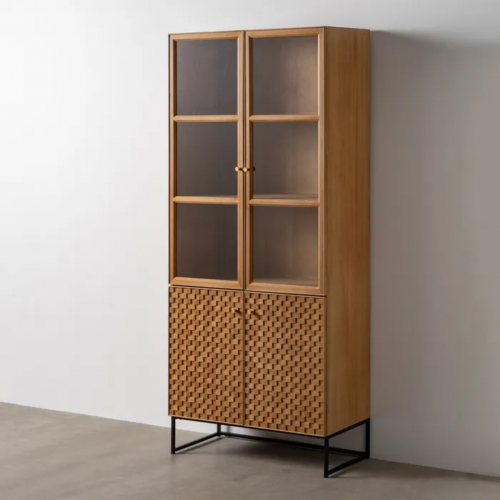 Vitrina Natural de Madera de Fresno DM 2 Puertas - IXIA (1)