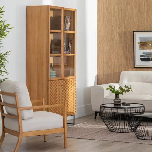 Vitrina Natural de Madera de Fresno DM 2 Puertas - IXIA (12)